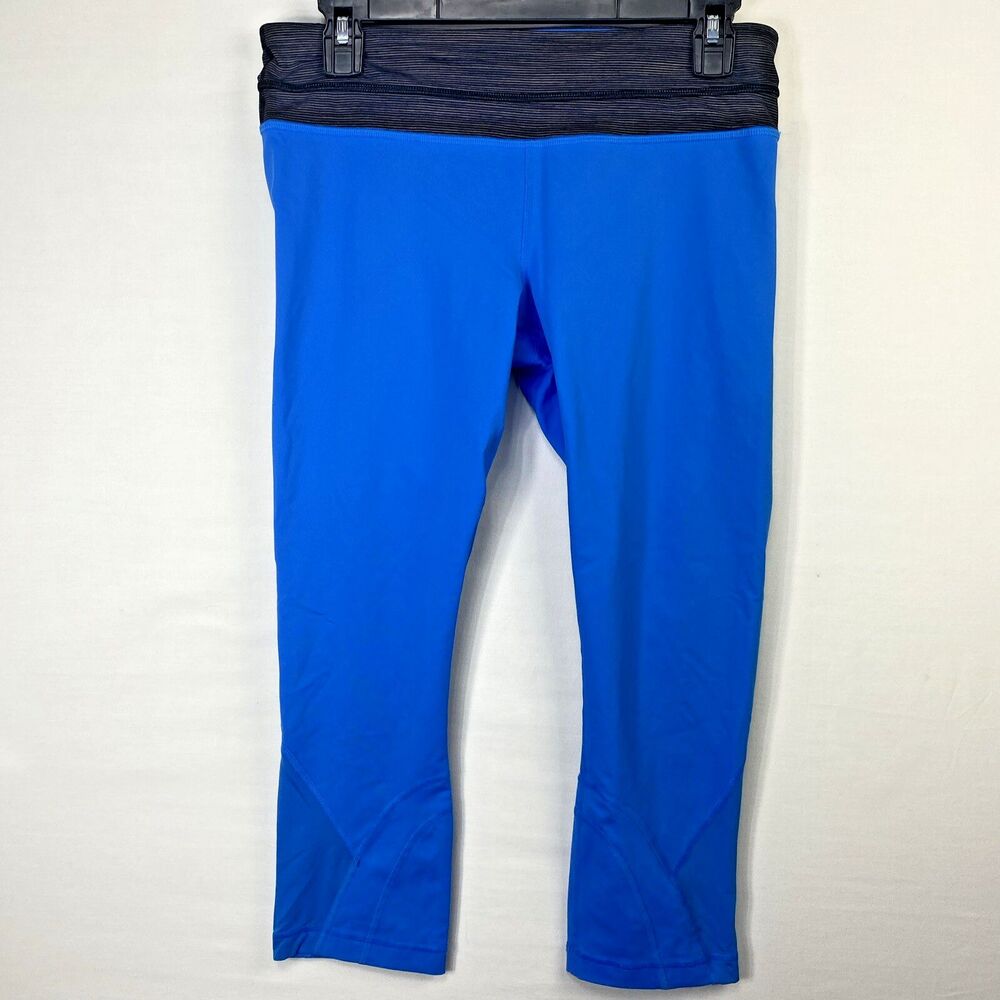 Lululemon Womens Inspire Cropped Crop Legging Bright Blue No Size Dot